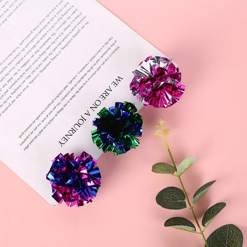 10 Pack 5.5Cm Ringing Paper Ball Pet Cat Toys Interactive Pet Products for Kitten Cat Accessories Pet Supplies