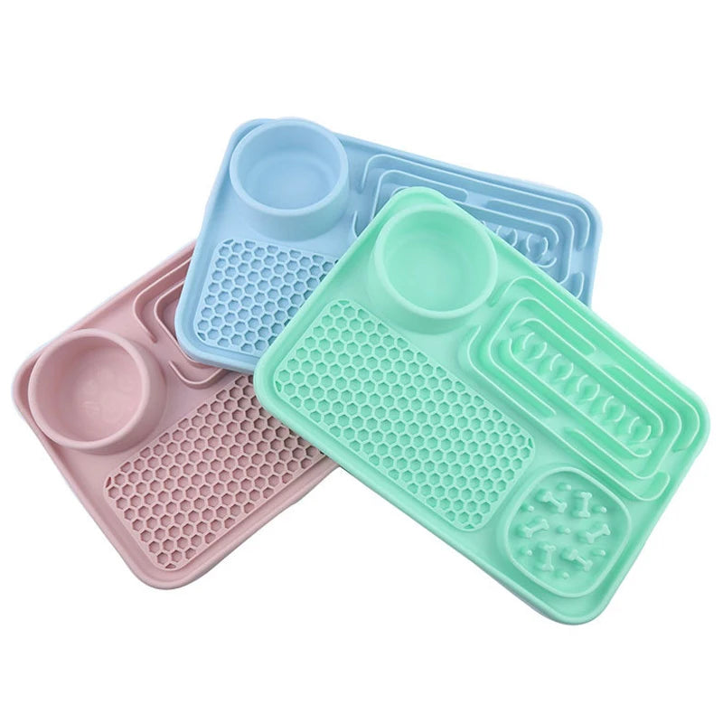 Pet Placemat Cat Slow Feeding Mat Dog Lick Mats Silicone Pets Eating Dogs Feeder Supplies Suction Cup Dog Bathing Distraction