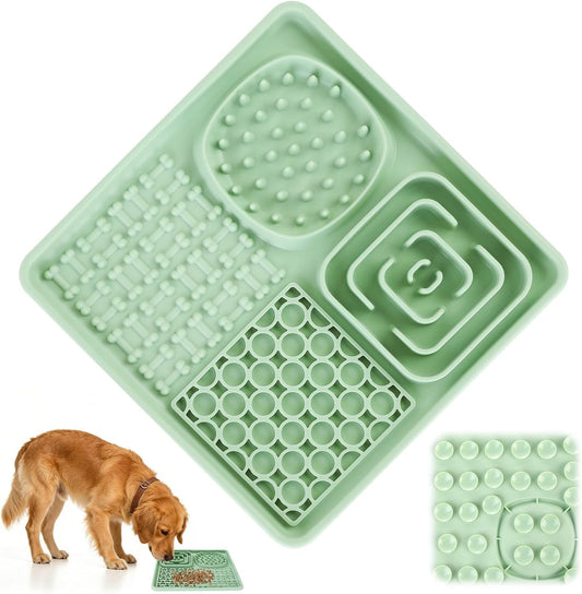 Schleckmatte Hunde Und Katzen Gross 20X20 Cm, Silikon Leckmatte Dog Mit Saugnäpfen, Angstlösende Leckpad Cat Bpa-Frei, Slow Feeder Lick Pat Hund Für Baden Und Fellpflege Fütterungsmatten