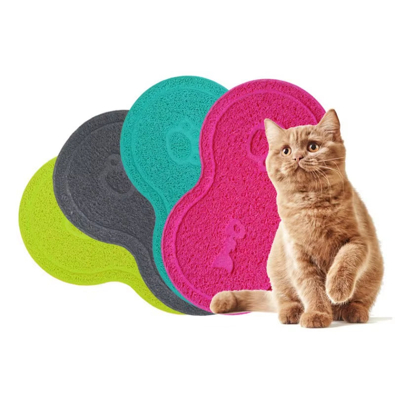 Pet Feeding Mat Dog Cat Eating Drinking Bowl Pad Waterproof Pet Litter Mat Puppy Water Food Dish Tray PVC Feed Placemat for Pet