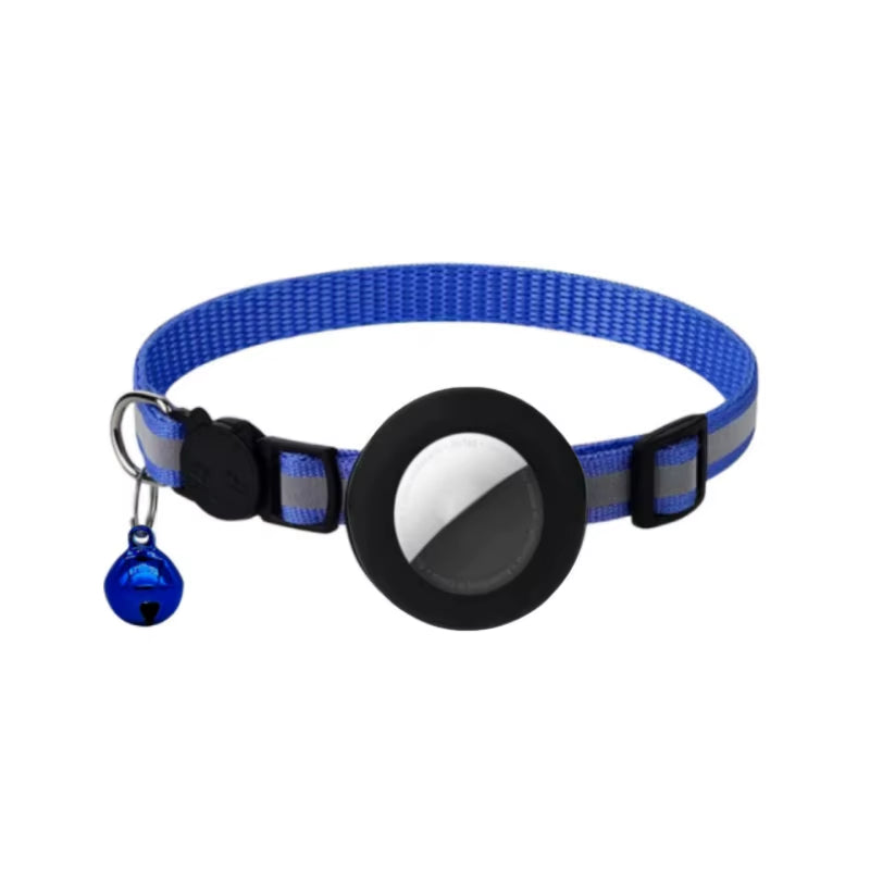 1Pcs Pet Airtag Cat Collar Breakaway, Reflective Kitten Collar with Apple Air Tag Holder and Bell for Girl Boy Cats, 0.4 Inches