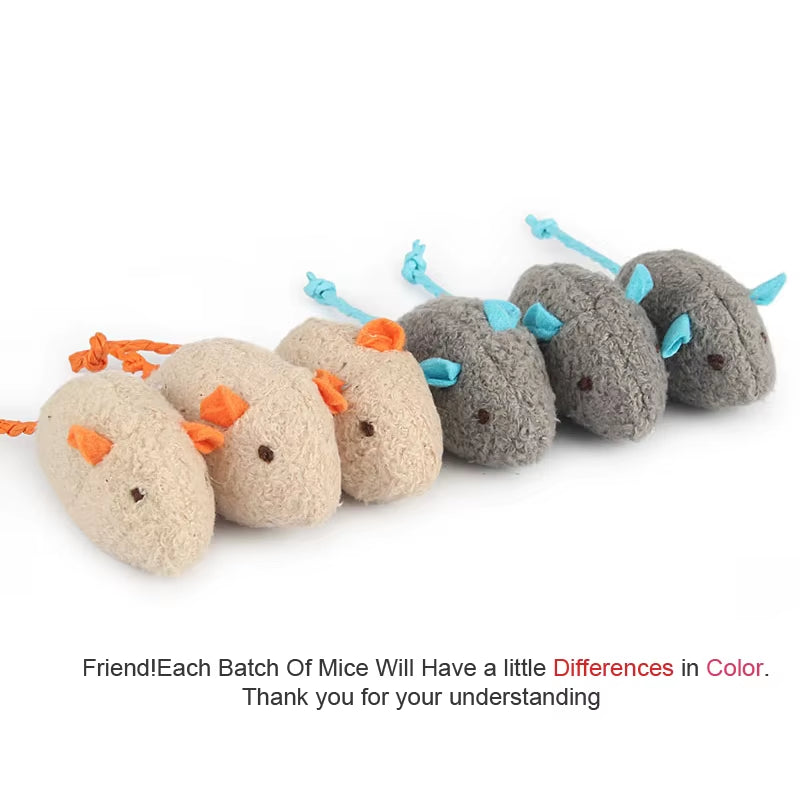 6Pcs Mix Pet Toy Catnip Mice Cats Toys Fun Plush Mouse Cat Toy for Kitten
