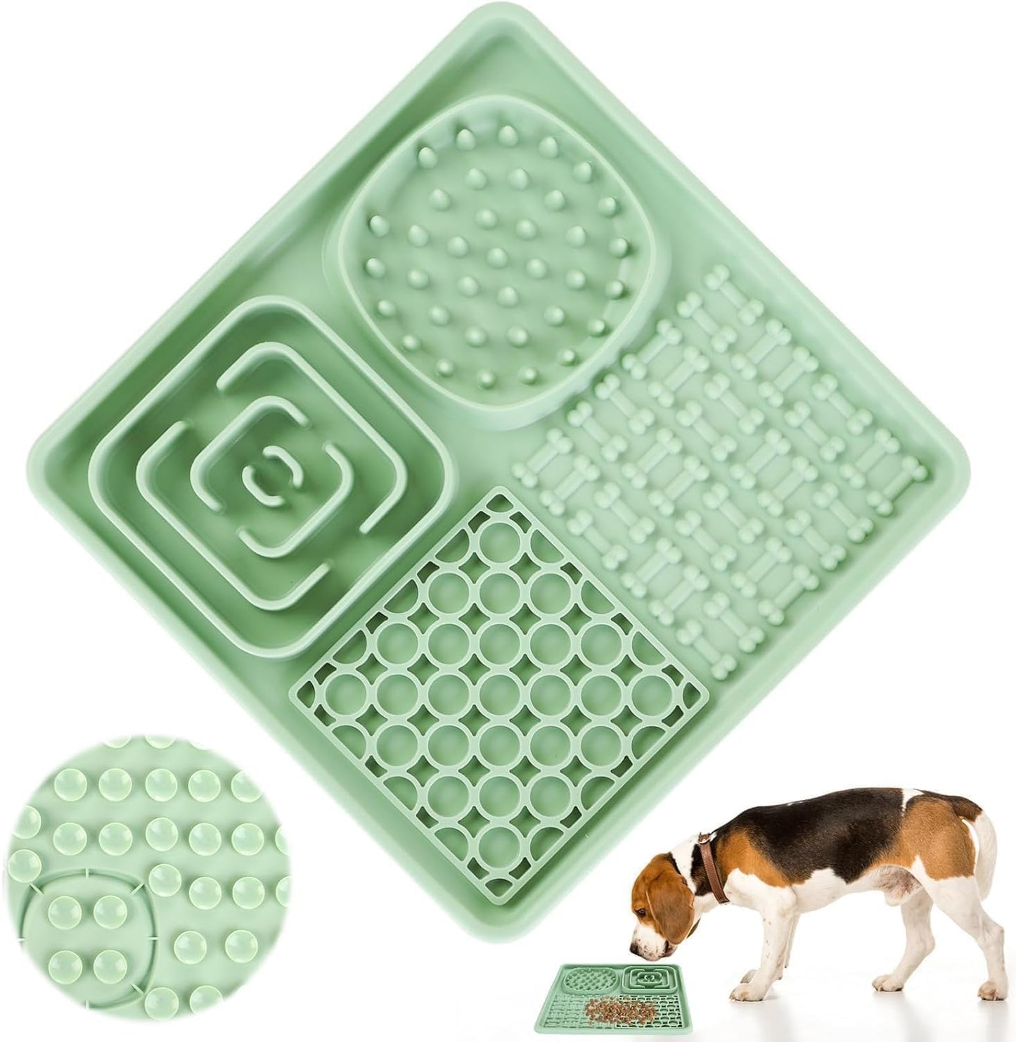 Schleckmatte Hunde Und Katzen Gross 20X20 Cm, Silikon Leckmatte Dog Mit Saugnäpfen, Angstlösende Leckpad Cat Bpa-Frei, Slow Feeder Lick Pat Hund Für Baden Und Fellpflege Fütterungsmatten