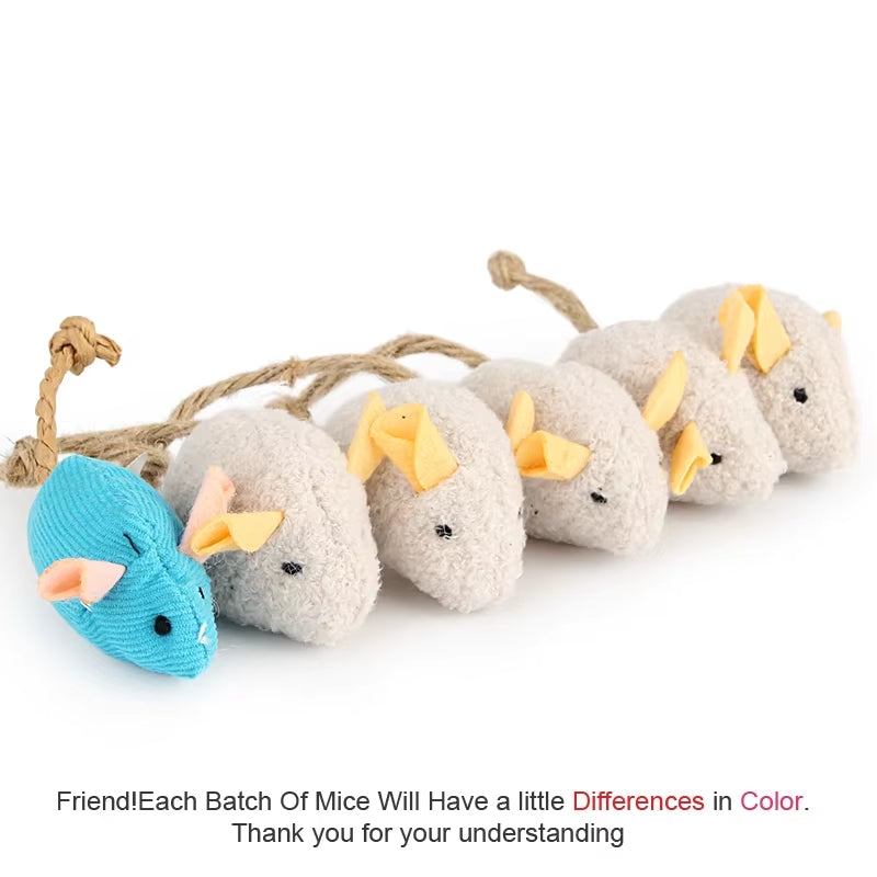 6Pcs Mix Pet Toy Catnip Mice Cats Toys Fun Plush Mouse Cat Toy for Kitten