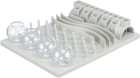 TRIXIE Fun Board – Katzenspielzeug Mit 5 Spielmodulen – Rutschfest – Spülmaschinenfest – Kunststoff – Inkl. Trainingsanleitung – Weiß – 4590