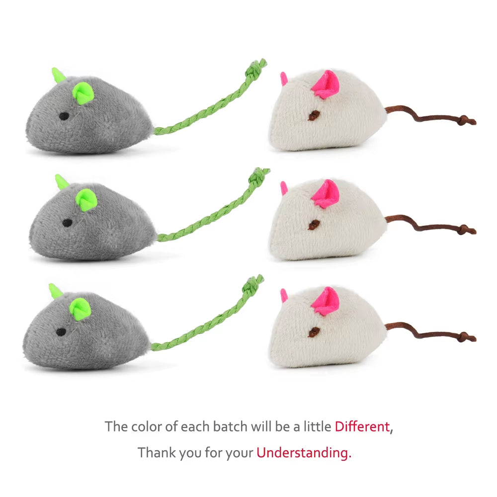 6Pcs Mix Pet Toy Catnip Mice Cats Toys Fun Plush Mouse Cat Toy for Kitten