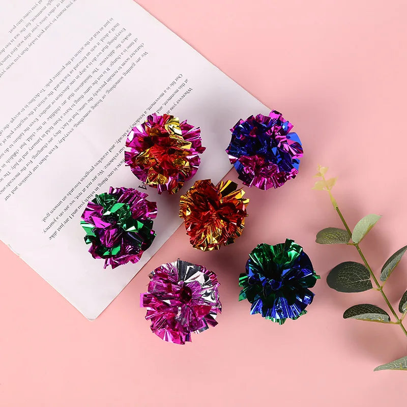 10 Pack 5.5Cm Ringing Paper Ball Pet Cat Toys Interactive Pet Products for Kitten Cat Accessories Pet Supplies