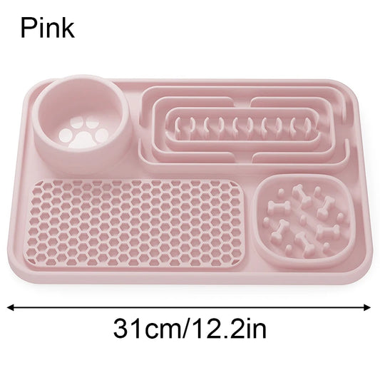 Pet Placemat Cat Slow Feeding Mat Dog Lick Mats Silicone Pets Eating Dogs Feeder Supplies Suction Cup Dog Bathing Distraction