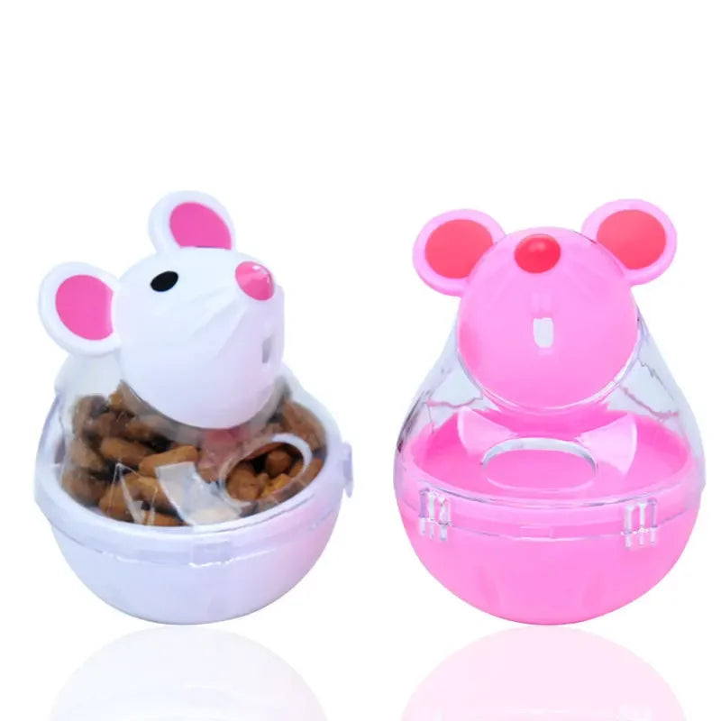 Cat Toy Mouse Tumbler Leak Food Feeder Pet Puzzle Cartoon Cat Toy Leakage Ball Kitten Interactive Toys Slow Feeding Pet Supplies