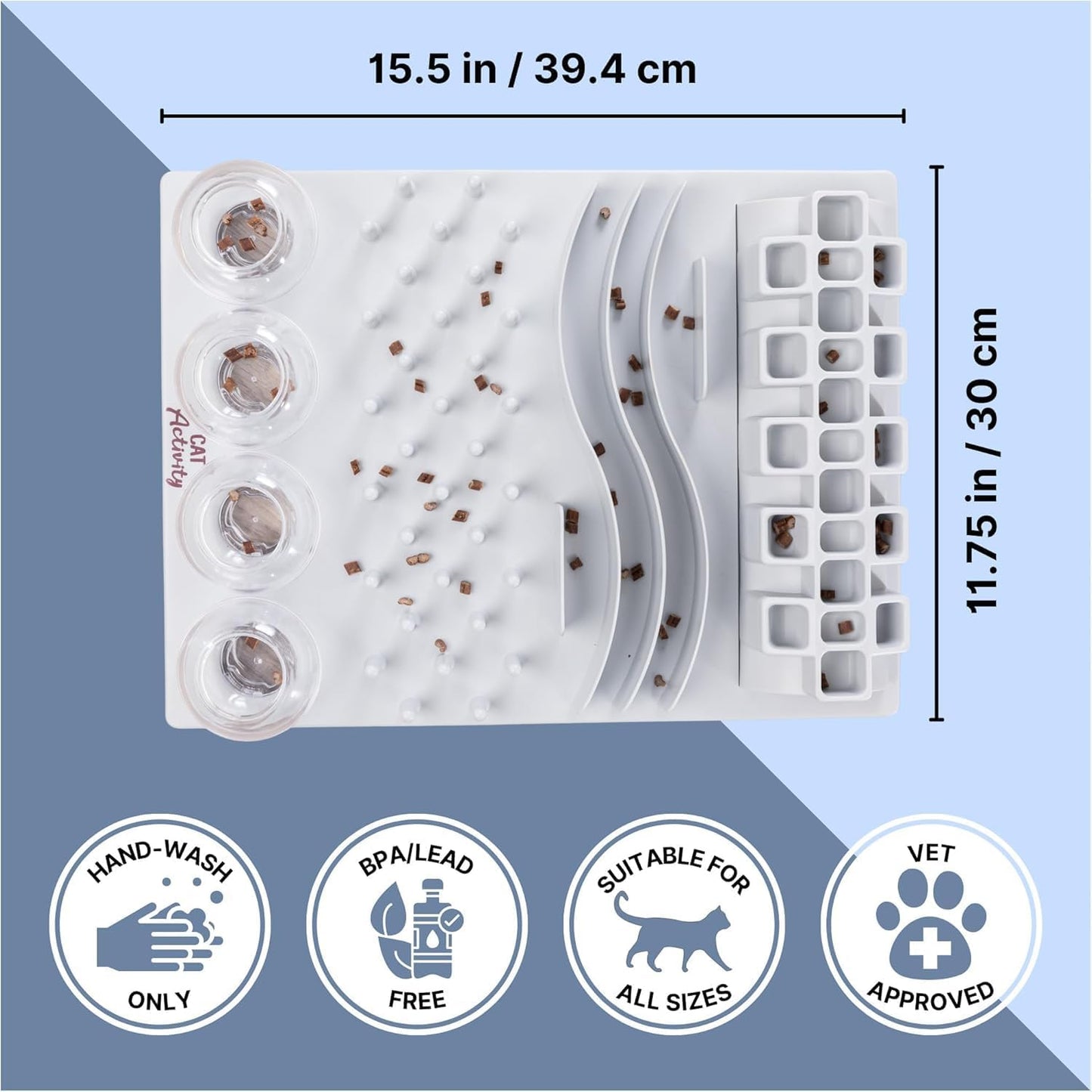 TRIXIE Fun Board – Katzenspielzeug Mit 5 Spielmodulen – Rutschfest – Spülmaschinenfest – Kunststoff – Inkl. Trainingsanleitung – Weiß – 4590