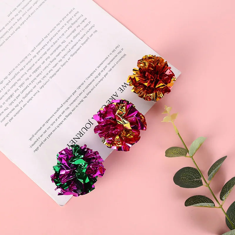 10 Pack 5.5Cm Ringing Paper Ball Pet Cat Toys Interactive Pet Products for Kitten Cat Accessories Pet Supplies