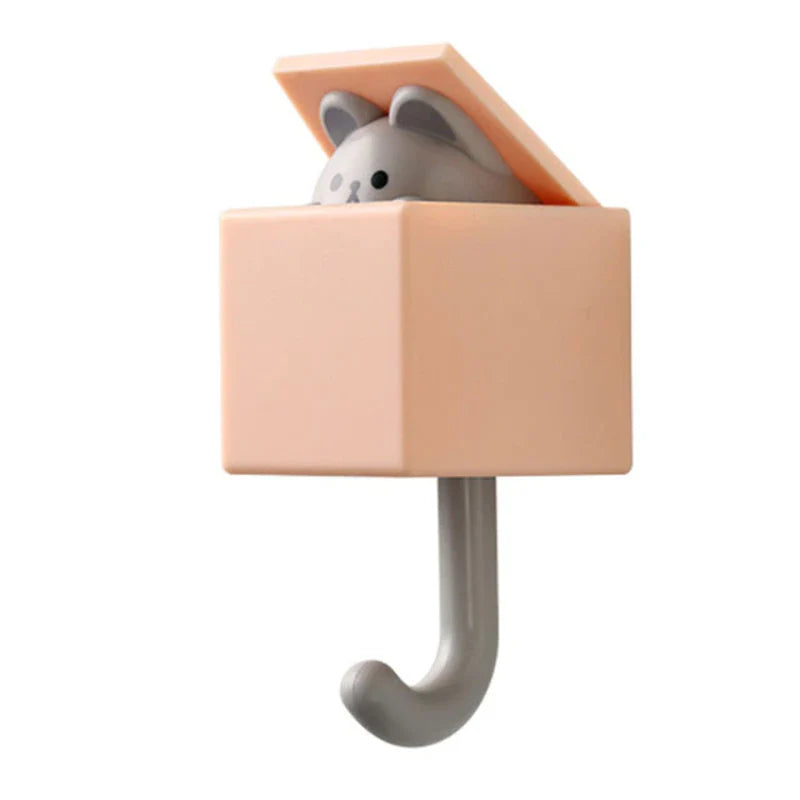 1 PCS Creative Cat Hook Cute Cartoon Animal Cat Mouse Decorative Hook Dormitory Bedroom Door Hangers Hooks Home Wall Decoration