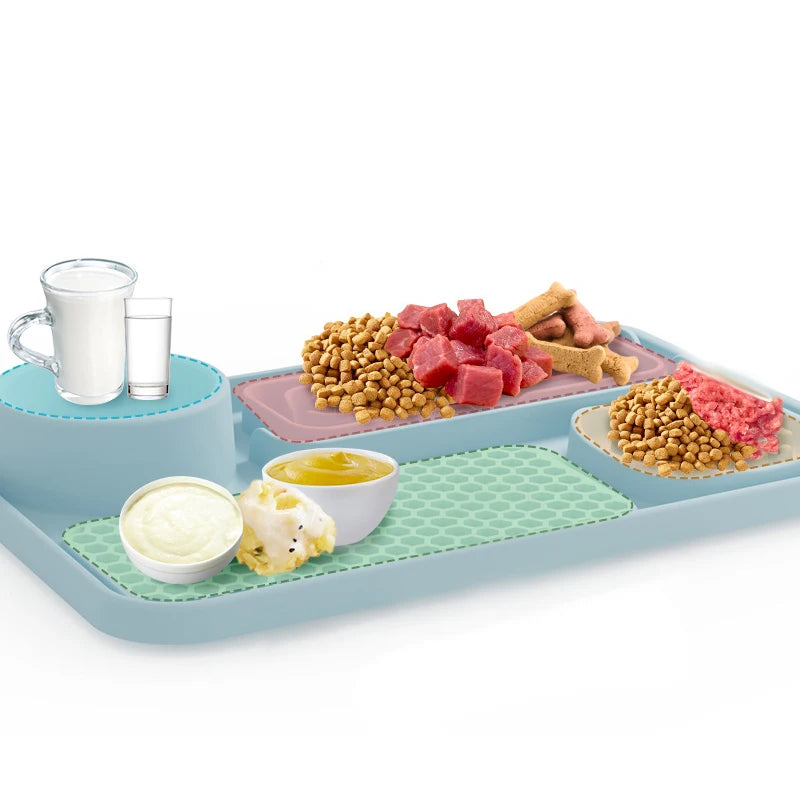 Pet Placemat Cat Slow Feeding Mat Dog Lick Mats Silicone Pets Eating Dogs Feeder Supplies Suction Cup Dog Bathing Distraction