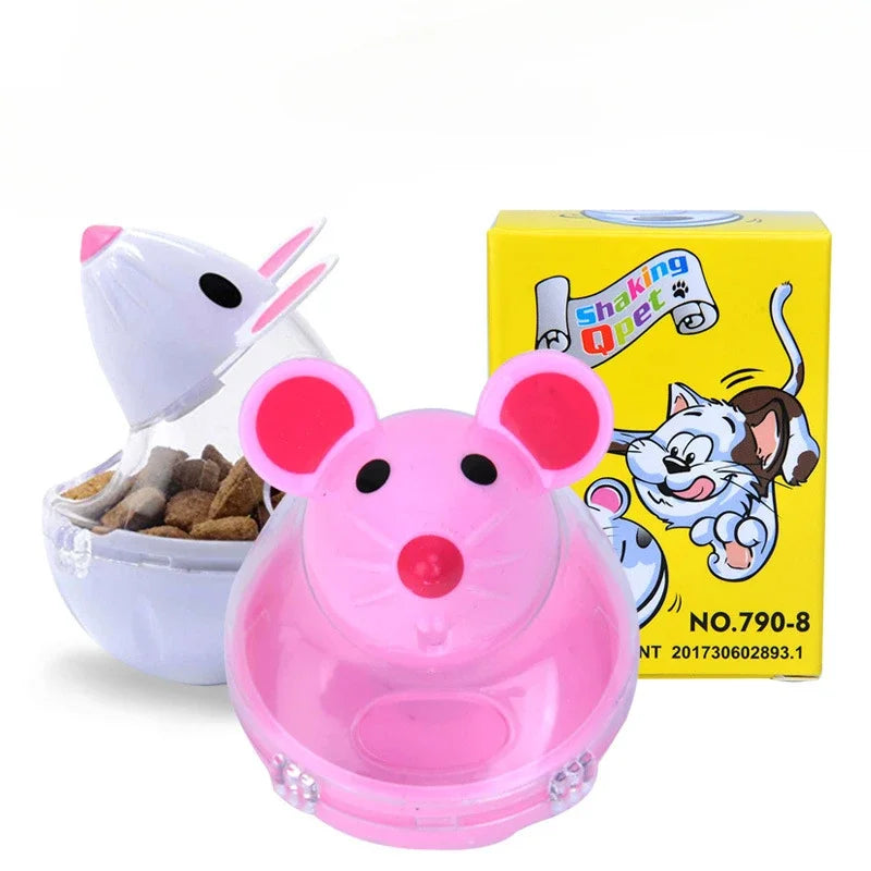 Cat Toy Mouse Tumbler Leak Food Feeder Pet Puzzle Cartoon Cat Toy Leakage Ball Kitten Interactive Toys Slow Feeding Pet Supplies