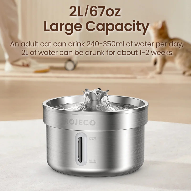 Stainless Steel Pet Drinking Fountain Automatic Cat Water Fountain Smart Pet Water Dispenser for Dog Cat Drinking Supply