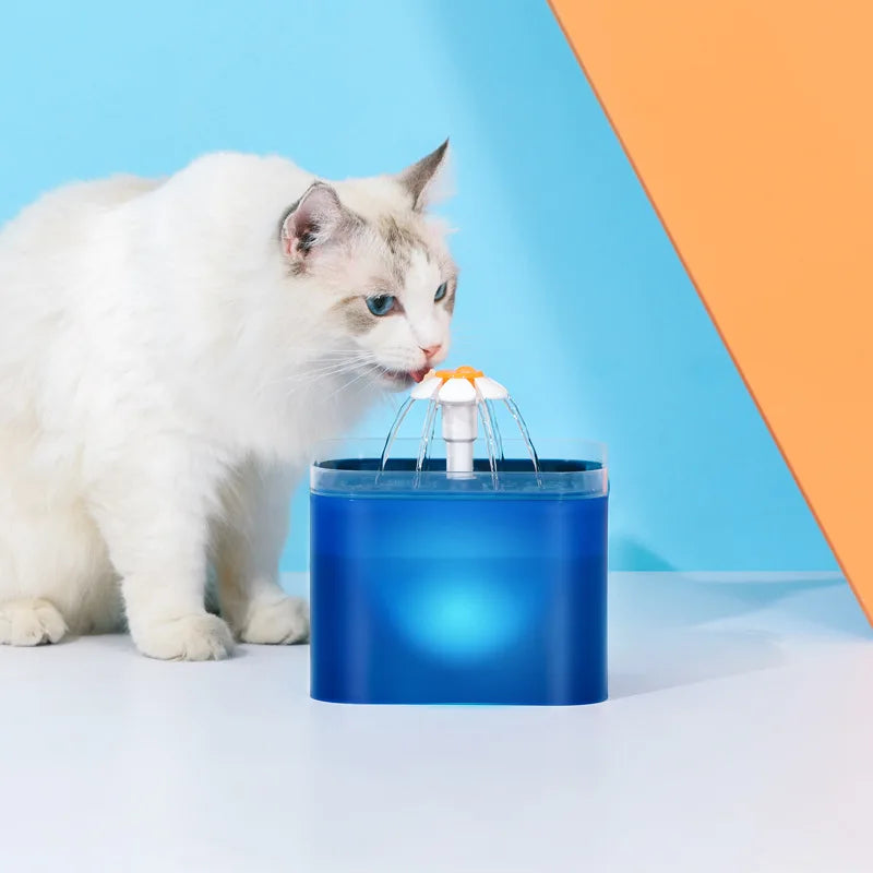HydraLuxe Haustierbrunnen – automatischer Wasserbrunnen mit LED und Filter für Katzen und Hunde