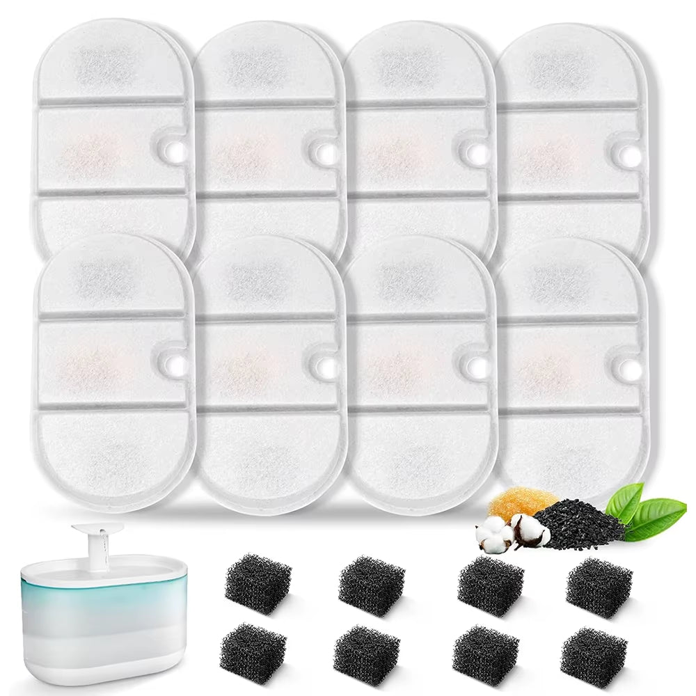 4/8/12Pcs Replacement Filter Cat Water Fountain Filters for 2.1L Pet Water Fountain PLWF005/PLWF105/PLWF115 Cat Fountain Filters