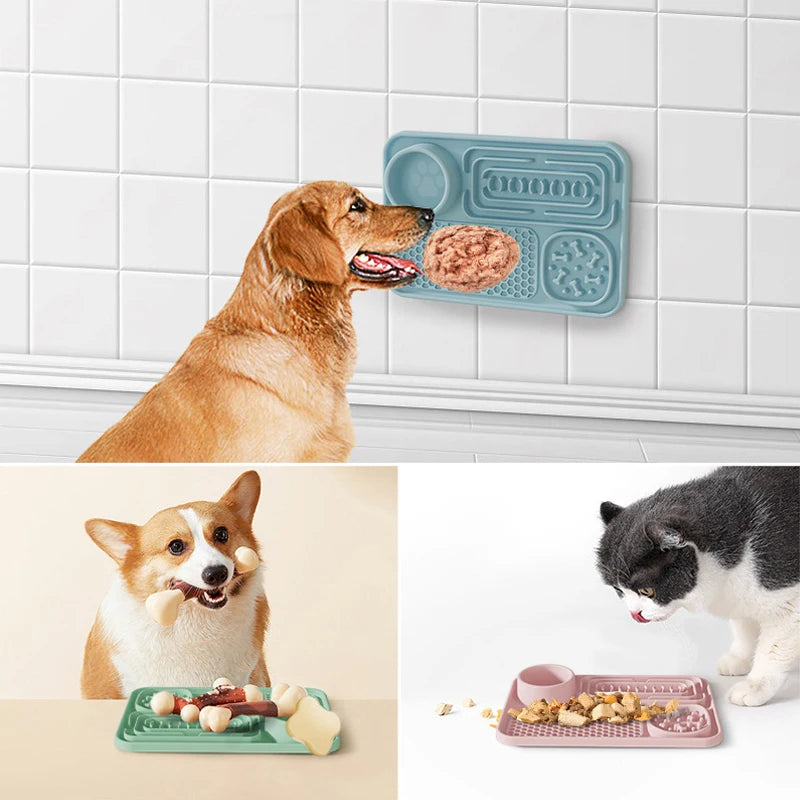 Pet Placemat Cat Slow Feeding Mat Dog Lick Mats Silicone Pets Eating Dogs Feeder Supplies Suction Cup Dog Bathing Distraction